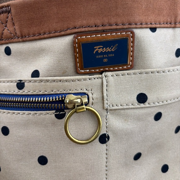 FOSSIL PASSPORT POlKA DOT TOTE BAG - Picture 4 of 10